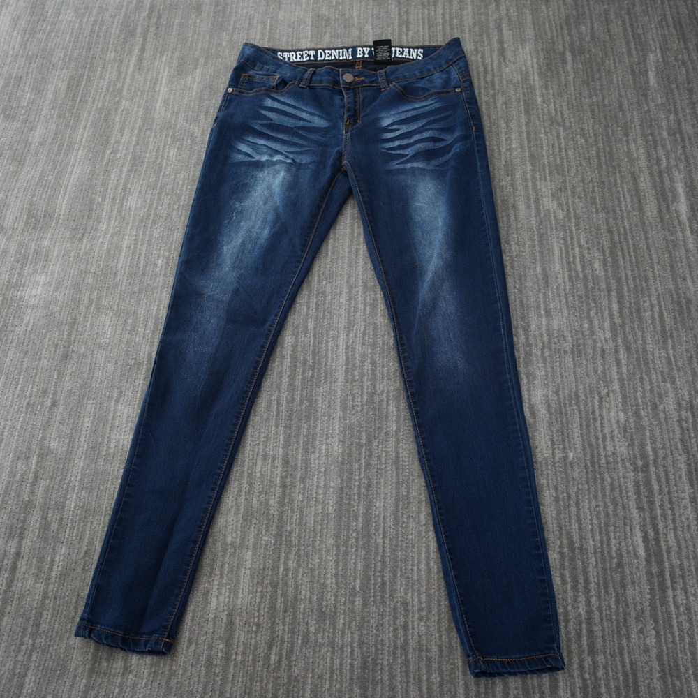 VIP Jeans Women Blue Dark Wash Street Denim Skinny Low Rise‎ Size 11/12 34x30.5